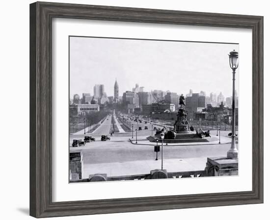 View of Philadelphia from Art Museum Steps-null-Framed Photo