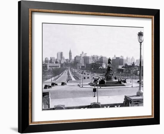 View of Philadelphia from Art Museum Steps-null-Framed Photo