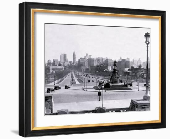 View of Philadelphia from Art Museum Steps-null-Framed Photo