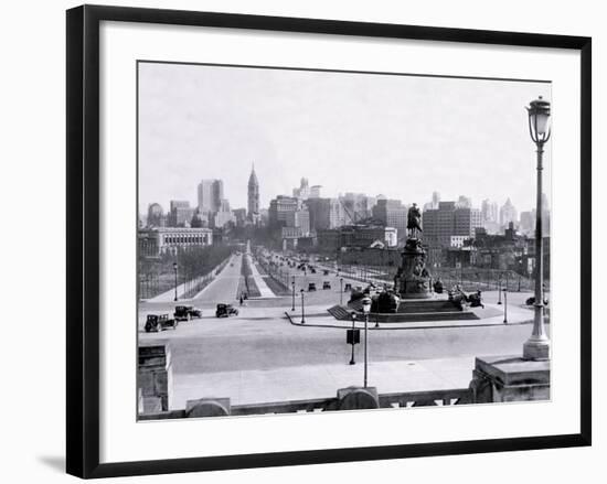 View of Philadelphia from Art Museum Steps-null-Framed Photo