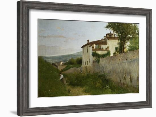 View of Piagentina, 1863-Silvestro Lega-Framed Giclee Print