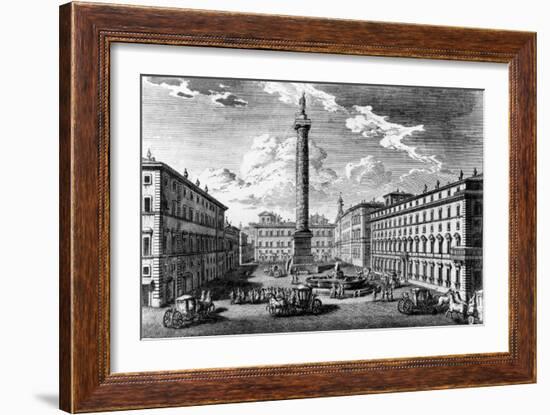 View of Piazza Colonna, Rome, 1752-Giuseppe Vasi-Framed Giclee Print