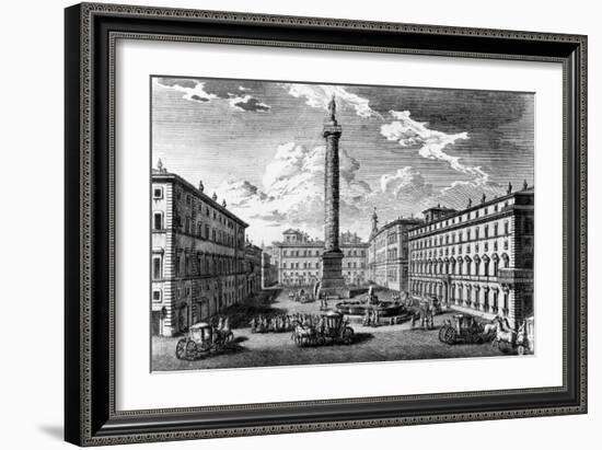 View of Piazza Colonna, Rome, 1752-Giuseppe Vasi-Framed Giclee Print