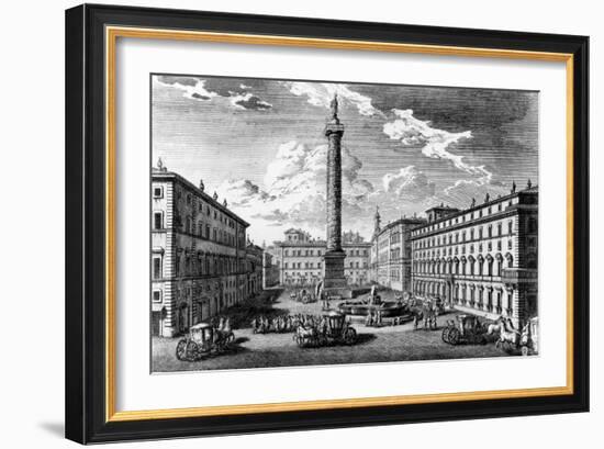 View of Piazza Colonna, Rome, 1752-Giuseppe Vasi-Framed Giclee Print