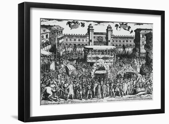 View of Piazza Del Castello, Turin, During Ostension of Holy Shroud, 4th May 1613-Antonio Tempesta-Framed Giclee Print