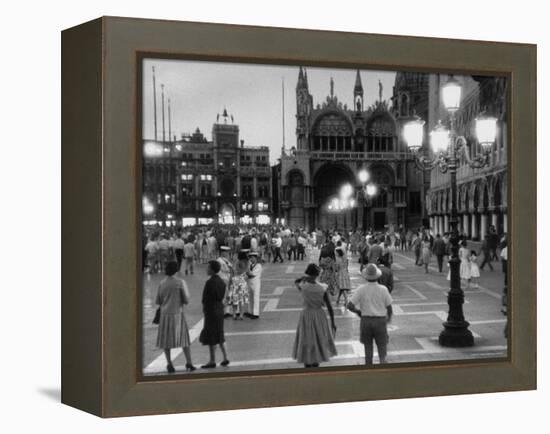 View of Piazza San Marco at Dusk-Dmitri Kessel-Framed Premier Image Canvas