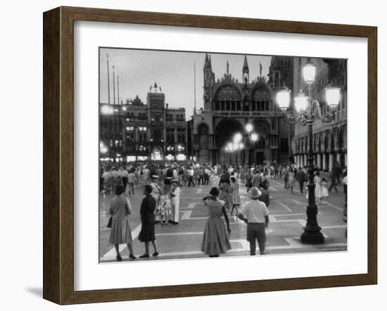 View of Piazza San Marco at Dusk-Dmitri Kessel-Framed Photographic Print