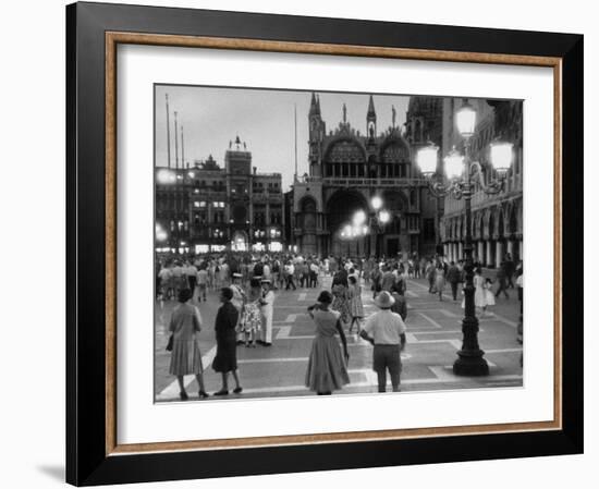 View of Piazza San Marco at Dusk-Dmitri Kessel-Framed Photographic Print