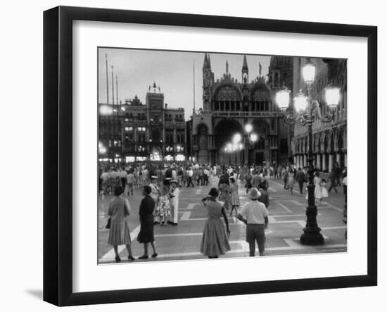 View of Piazza San Marco at Dusk-Dmitri Kessel-Framed Photographic Print