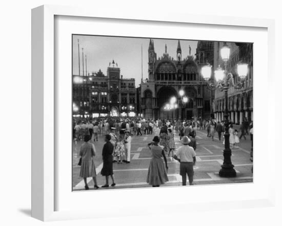 View of Piazza San Marco at Dusk-Dmitri Kessel-Framed Photographic Print
