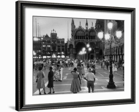 View of Piazza San Marco at Dusk-Dmitri Kessel-Framed Photographic Print