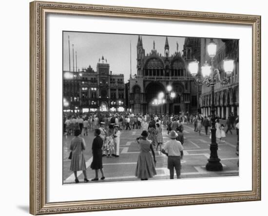 View of Piazza San Marco at Dusk-Dmitri Kessel-Framed Photographic Print