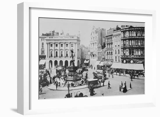 View of Piccadilly Circus, C. 1900 (B/W Photo)-English Photographer-Framed Giclee Print