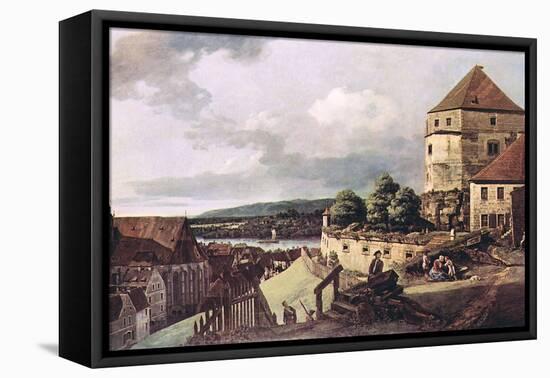 View of Pirna-Canaletto-Framed Stretched Canvas