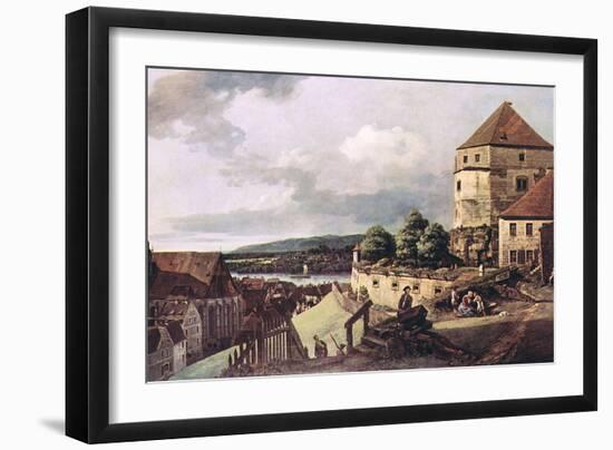 View of Pirna-Canaletto-Framed Art Print