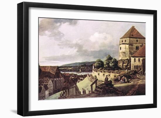 View of Pirna-Canaletto-Framed Art Print