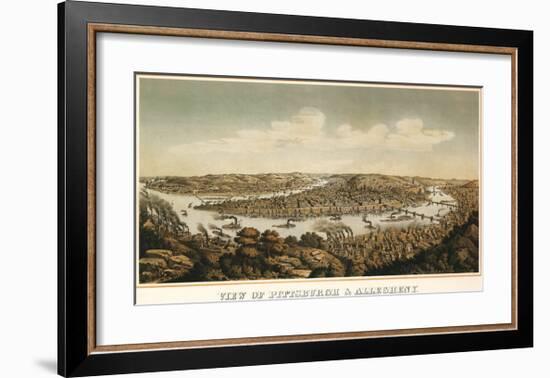 View of Pittsburgh & Allegheny, 1874-Krebs-Framed Giclee Print