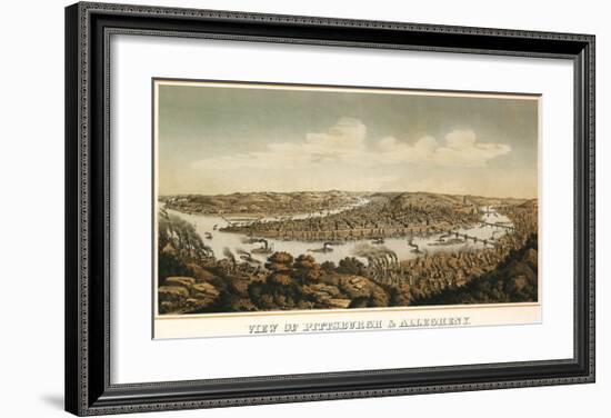 View of Pittsburgh & Allegheny, 1874-Krebs-Framed Giclee Print