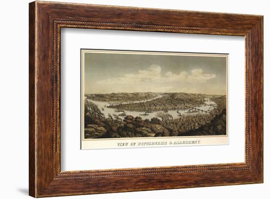 View of Pittsburgh & Allegheny, 1874-Krebs-Framed Art Print