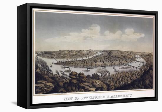 View Of Pittsburgh And Allegheny Pennsylvania 1874-Vintage Lavoie-Framed Premier Image Canvas