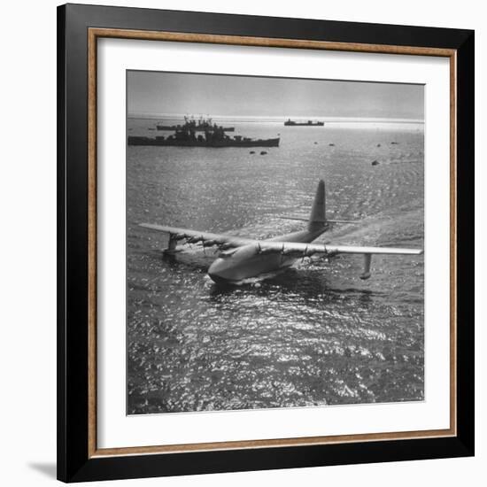 View of Plane Designed and Built by Howard R. Hughes-J^ R^ Eyerman-Framed Photographic Print