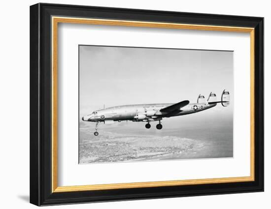 View of Plane Flying over Hawaii-Bettmann-Framed Photographic Print