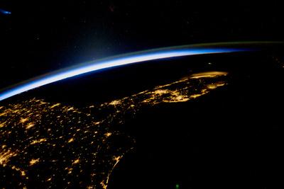 View Of Planet Earth From Space Showing Night Time In Florida Sate Usa Photographic Print Art Com
