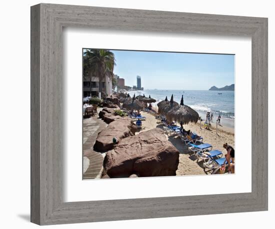 View of Playa Gaviotas at the El Cid Resort, Mazatlan, Mexico-Charles Sleicher-Framed Photographic Print