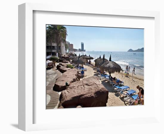 View of Playa Gaviotas at the El Cid Resort, Mazatlan, Mexico-Charles Sleicher-Framed Photographic Print