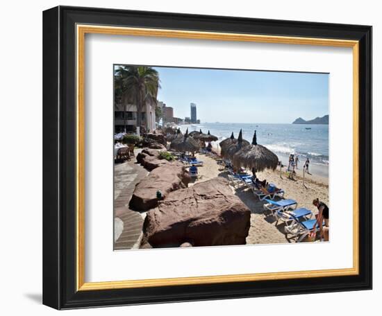 View of Playa Gaviotas at the El Cid Resort, Mazatlan, Mexico-Charles Sleicher-Framed Photographic Print