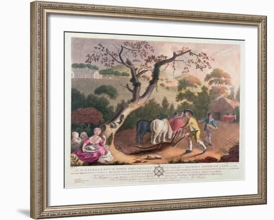 View of Ploughing, Sowing Flax Seed and Harrowing, 1791-William Hincks-Framed Giclee Print