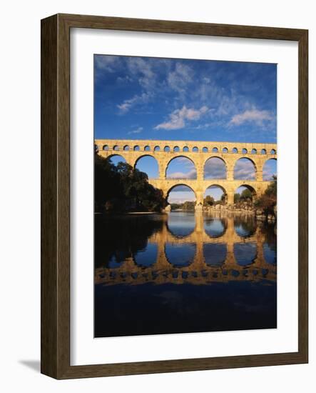 View of Pont Du Gard Bridge, Gardon River, Languedoc, France-David Barnes-Framed Photographic Print