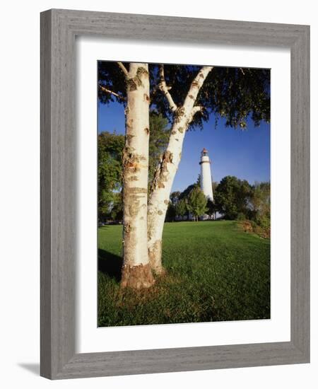 View of Ponte Aux Barques Lighthouse, Michigan, USA-Adam Jones-Framed Photographic Print