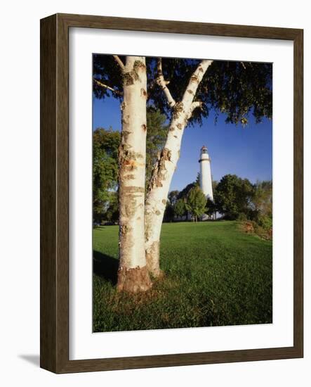 View of Ponte Aux Barques Lighthouse, Michigan, USA-Adam Jones-Framed Photographic Print