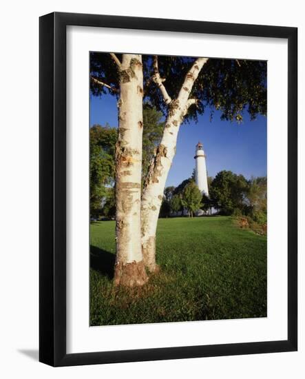 View of Ponte Aux Barques Lighthouse, Michigan, USA-Adam Jones-Framed Photographic Print