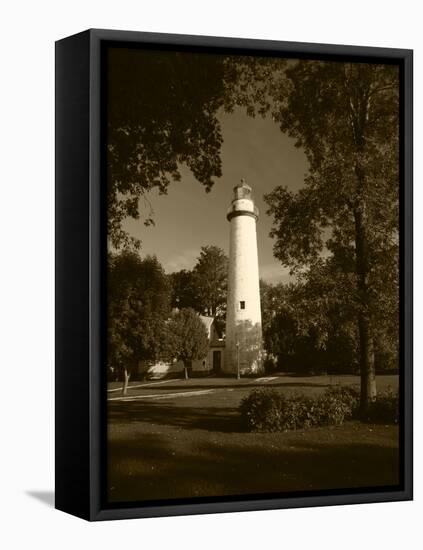 View of Ponte Aux Barques Lighthouse, Michigan, USA-Adam Jones-Framed Premier Image Canvas