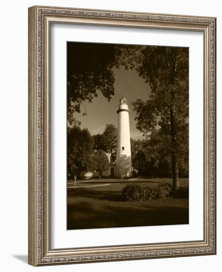 View of Ponte Aux Barques Lighthouse, Michigan, USA-Adam Jones-Framed Photographic Print