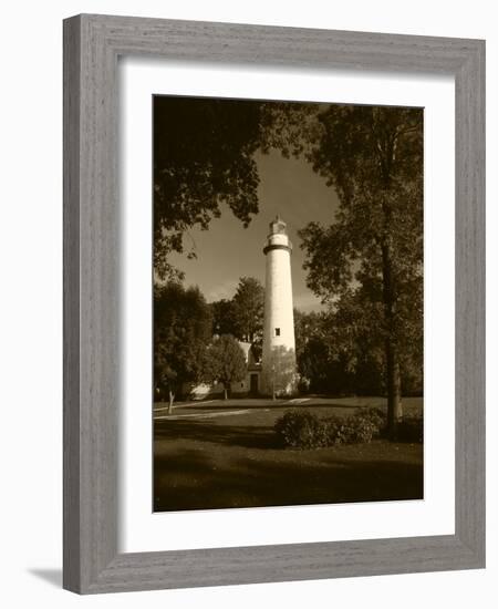 View of Ponte Aux Barques Lighthouse, Michigan, USA-Adam Jones-Framed Photographic Print