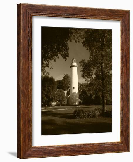 View of Ponte Aux Barques Lighthouse, Michigan, USA-Adam Jones-Framed Photographic Print