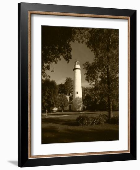 View of Ponte Aux Barques Lighthouse, Michigan, USA-Adam Jones-Framed Photographic Print