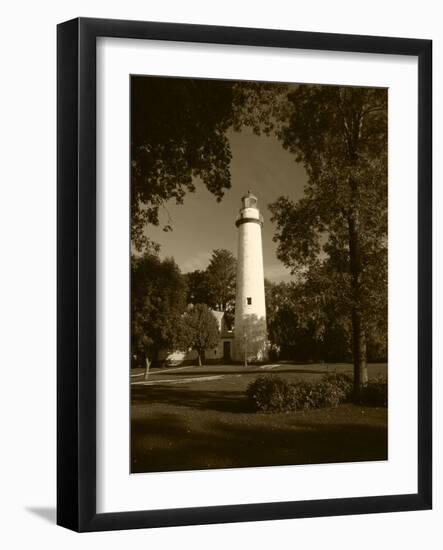 View of Ponte Aux Barques Lighthouse, Michigan, USA-Adam Jones-Framed Photographic Print
