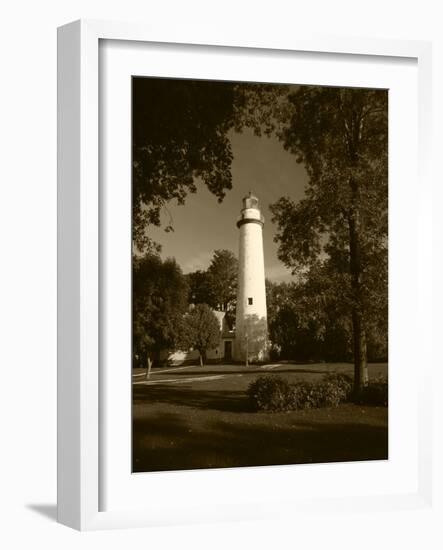 View of Ponte Aux Barques Lighthouse, Michigan, USA-Adam Jones-Framed Photographic Print