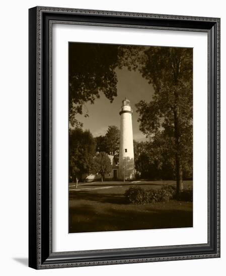 View of Ponte Aux Barques Lighthouse, Michigan, USA-Adam Jones-Framed Photographic Print