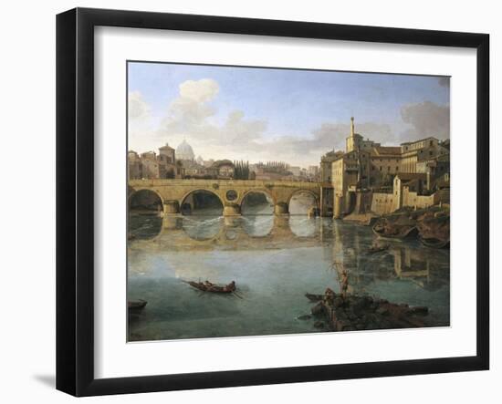 View of Ponte Sisto-Gaspar van Wittel-Framed Giclee Print