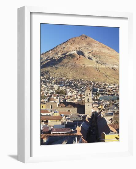 View of Potosi (UNESCO World Heritage Site) with Cerro Rico in Backgound, Bolivia-Ian Trower-Framed Photographic Print