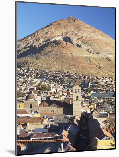View of Potosi (UNESCO World Heritage Site) with Cerro Rico in Backgound, Bolivia-Ian Trower-Mounted Photographic Print