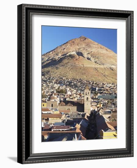 View of Potosi (UNESCO World Heritage Site) with Cerro Rico in Backgound, Bolivia-Ian Trower-Framed Photographic Print