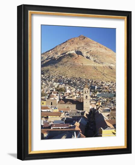 View of Potosi (UNESCO World Heritage Site) with Cerro Rico in Backgound, Bolivia-Ian Trower-Framed Photographic Print