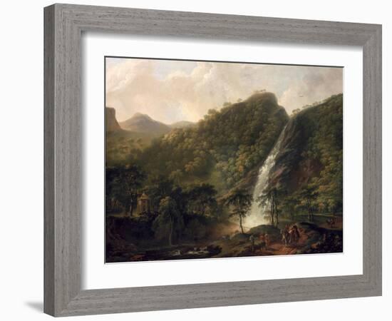 View of Powerscourt Waterfall-George Barret-Framed Giclee Print