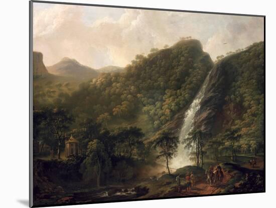 View of Powerscourt Waterfall-George Barret-Mounted Giclee Print